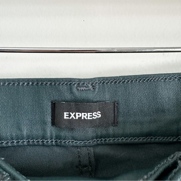 Express Forest green Coated Skinny Pants sz 00R - Picture 12 of 16